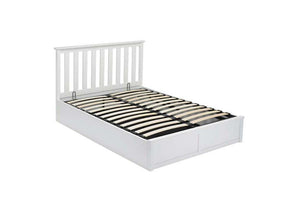 LPD Furniture Oxford Grey & White Wooden Ottoman Bed 4FT6 Double, 5FT King Size (6164260782254)