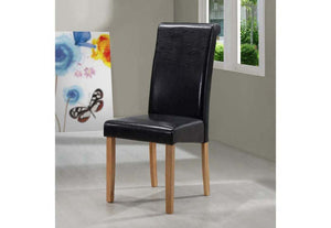OSD Peterborough Solid Rubberwood Black & Brown PU Dining Chair (7622550487214)