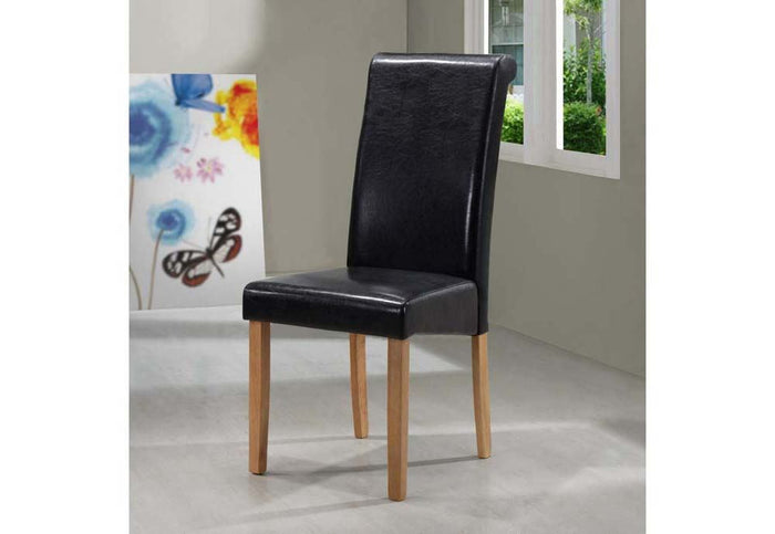 OSD Peterborough Solid Rubberwood Black & Brown PU Dining Chair