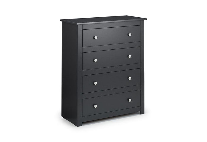 Julian Bowen Radley Surf White and Anthracite 4 Drawer 6 Drawer Wide Chests