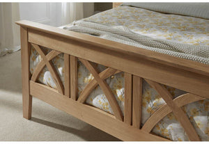Serene Maiden Oak Wooden Bed 3FT Small Double 4FT6 5FT King 6FT (6678455713966)