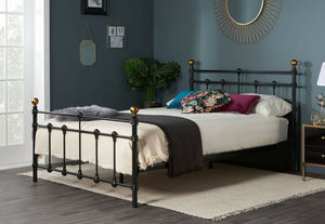 Birlea Atlas Black and Cream Metal Bed 3FT Single, Small Double and 4FT6 Double (5574221136038)