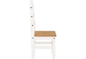 Seconique Corona Distressed Waxed Pine Grey and White Dining Chair (5780959396006)