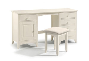 Julian Bowen Cameo Stone White 5 Drawer and 1 Cupboard Dressing Table (5801737552038)