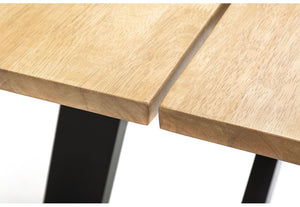 Julian Bowen Hockley Black and Oak Rectangular Dining Table (5805883097254)