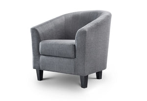 Julian Bowen Hugo Slate Grey Upholstered Fabric Tub Chair (5805890863270)
