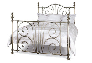 Serene Jessica Antique Brass Antique Nickel Metal Bed 4FT6 Double 5FT King Size (7016874016942)