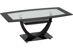 Seconique Hanley Clear Glass/Black Border/Black Glass/Black Coffee Table (5747177128102)
