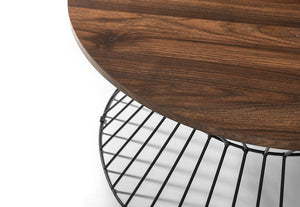 Julian Bowen Jersey Walnut and Oak with Black Metal Base Coffee Table (6542893351086)