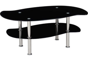 Seconique Colby Clear Glass and Black Glass with Silver Coffee Table (5762055078054)