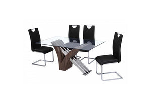 Heartlands Caspian Chrome & Black PU Dining Chair (7485941612718)