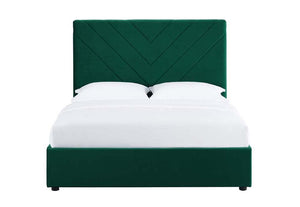 LPD Islington Blue Green & Orange Upholstered Fabric Bed Double King Size (6164079673518)