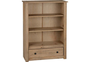Seconique Panama Natural Wax 1 Drawer Bookcase (5759249940646)