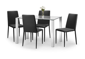 Julian Bowen Enzo Chrome & Glass Compact Dining Table (5805878968486)