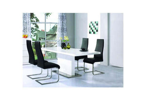 Heartlands Chaffee Black White & Chrome PU Dining Chair (7485942923438)