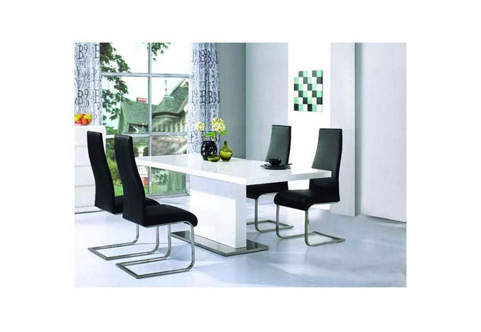 OSD Florence Black White & Chrome PU Dining Chair (Set of 4)