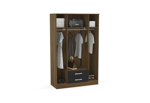 Birlea Lynx High Gloss 4 Door 2 Drawer with Mirror Wardrobe (5600549666982)
