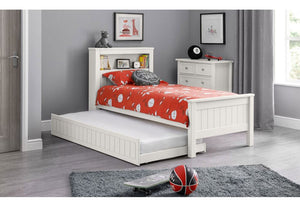 Julian Bowen Maine Surf White and Dove Grey Pine Bookcase Wooden Bed 3FT Single (5641725214886)