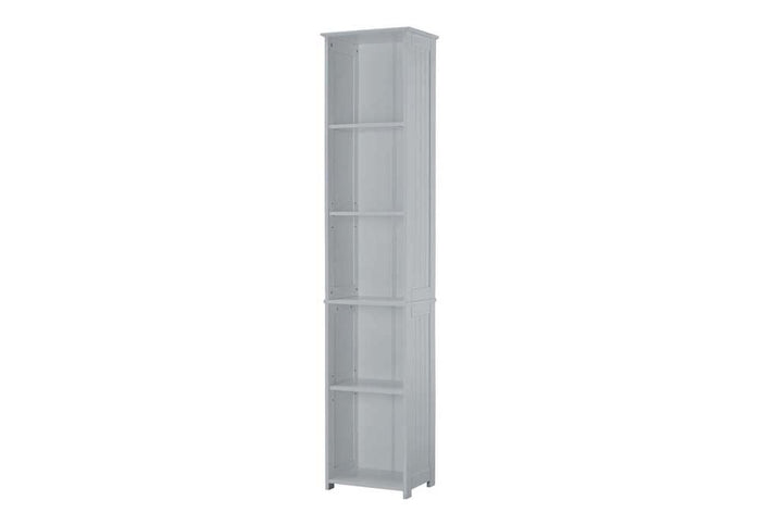 LPD Furniture Alaska White and Grey Wooden Tall Storage Cabinet