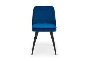 Julian Bowen Burgess Grey & Blue Velvet Dining Chair (7582768201902)