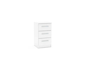 Lynx White Gloss Bedroom Furniture Wardrobe Chest Bedside by Birlea (6772085719214)