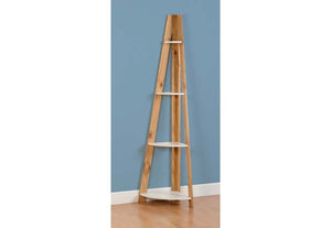 Seconique Santos White with Distressed Waxed Pine 4 Shelf Corner Unit (5759382683814)