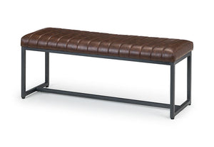 Julian Bowen Brooklyn Brown Faux Leather Upholstered Fabric Bench (5801731621030)