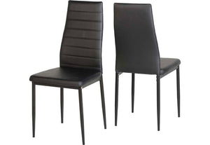 Seconique Abbey Black Grey and White Faux Leather High Back Dining Chairs (5733567168678)