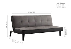 Birlea Aurora Grey Velvet Upholstered Fabric Sofa Bed (5596037316774)