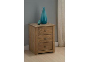 Birlea Santiago Solid Pine 3 Drawer Bedside Table/ Nightstand/ Bedside Cabinet (5596035481766)