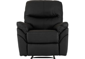 Seconique Capri Black and Grey Faux Leather Reclining Chair (5762176549030)