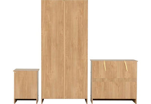 Seconique Bellingham Oak Veneer 3 Piece Bedroom Set (5734106759334)