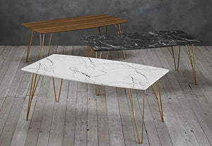 LPD Furniture Fusion Black, White and Wood Marble Coffee Table (6169573130414)