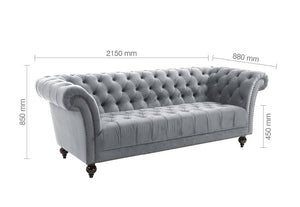 Birlea Chester 2 Seater 3 Seater Green,Grey and Midnight Blue Upholstered Sofa (5600596557990)