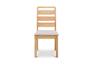 Julian Bowen Lars Waxed Solid Oak Curved Edging Dining Chair (5635507454118)