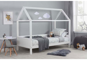 Birlea Home Grey and White Solid Pine Wooden Bed 3FT Single - 90cm (6016125501614)