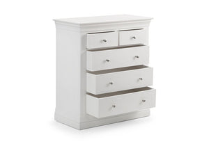 Julian Bowen Clermont White Solid Pine 3 + 2 Drawer 4 + 3 Drawer (5642197663910)