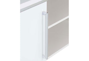 Seconique Charisma Grey & White Gloss w/Chrome 2 Door 2 Open Shelf TV Unit (6080921993390)