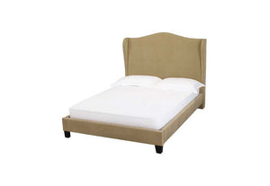 LPD Chateaux Beige Charcoal & Silver Upholstered Fabric Bed Single Double King (6556929261742)