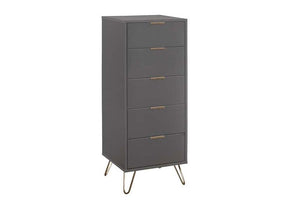 Birlea Arlo Matt Grey with Gold Hair Pin Leg Chest 4 Drawer,5 Drawer & 6 Drawer (5786113015974)