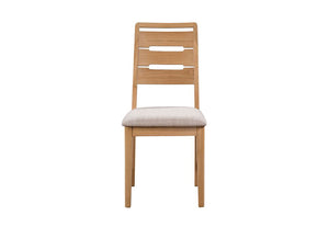 Julian Bowen Curve Natural Soild Oak Padded Linen Dining Chair (5635394338982)