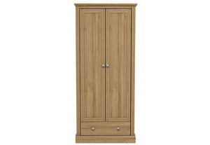 LPD Devon Oak/White, Oak/Charcoal & Oak 2 Door 1 Drawer Wardrobe (6169289556142)