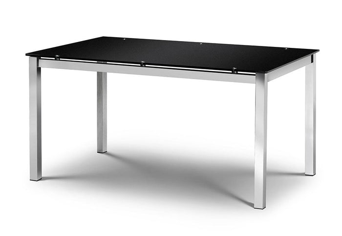 Julian Bowen Tempo Black Glass Rectangular Dining Table