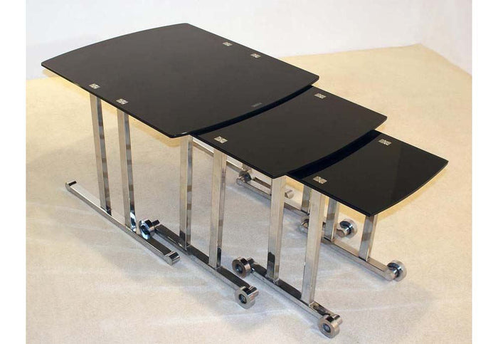 OSD Cologne Chrome & Black Nest of Tables