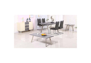 Heartlands Calipso Grey with Brushed Stainless Steel Special PU Chair (7485899735214)