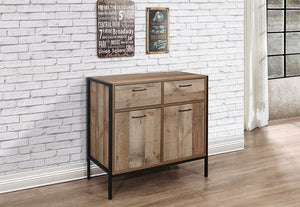 Birlea Urban Rustic Wood Effect with Black Metal Frame 2 Door 2 Drawer Sideboard (5596183003302)