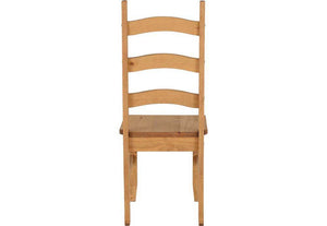Seconique Corona Distressed Waxed Pine Grey and White Dining Chair (5780959396006)