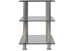 Seconique Harlequin Clear Glass/Black Border/Silver TV Unit (5747292930214)