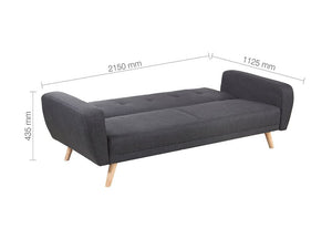 Birlea Farrow Grey Large and Medium Upholstered Fabric Sofa Bed (5600666812582)