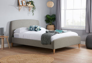 Birlea Quebec Grey Upholstered Fabric Bed 4FT Small Double, Double and King Size (5597390536870)